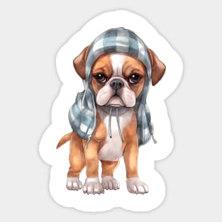 Watercolor Cozy Boxer Dog Sticker